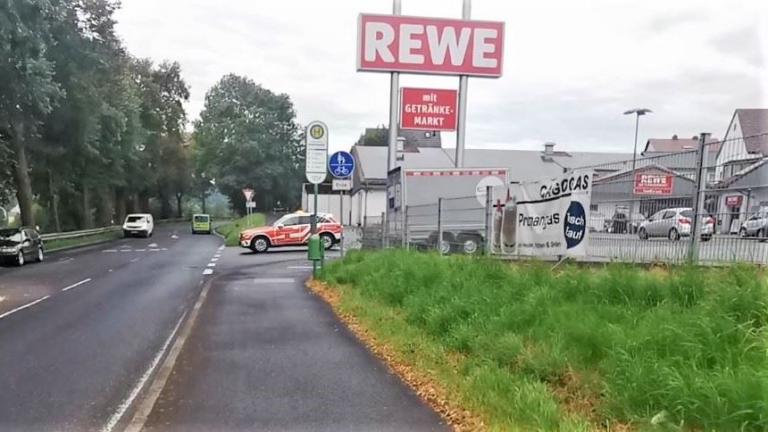 Ausfahrt REWE-Markt Rodheim