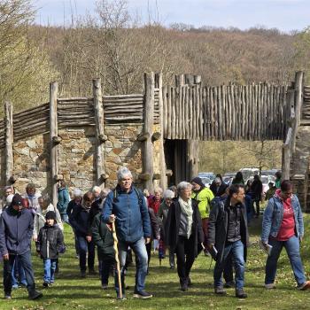 Die Pilgergruppe auf dem Weg