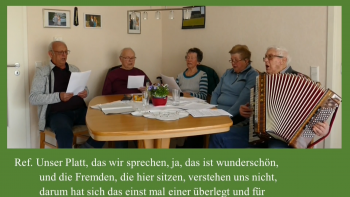 Leni Waldschmidt, Martin Waldschmidt, Elsbeth Geller, Klaus Bergmann und Begleitung mit Akkordeon Paul Renkhoff