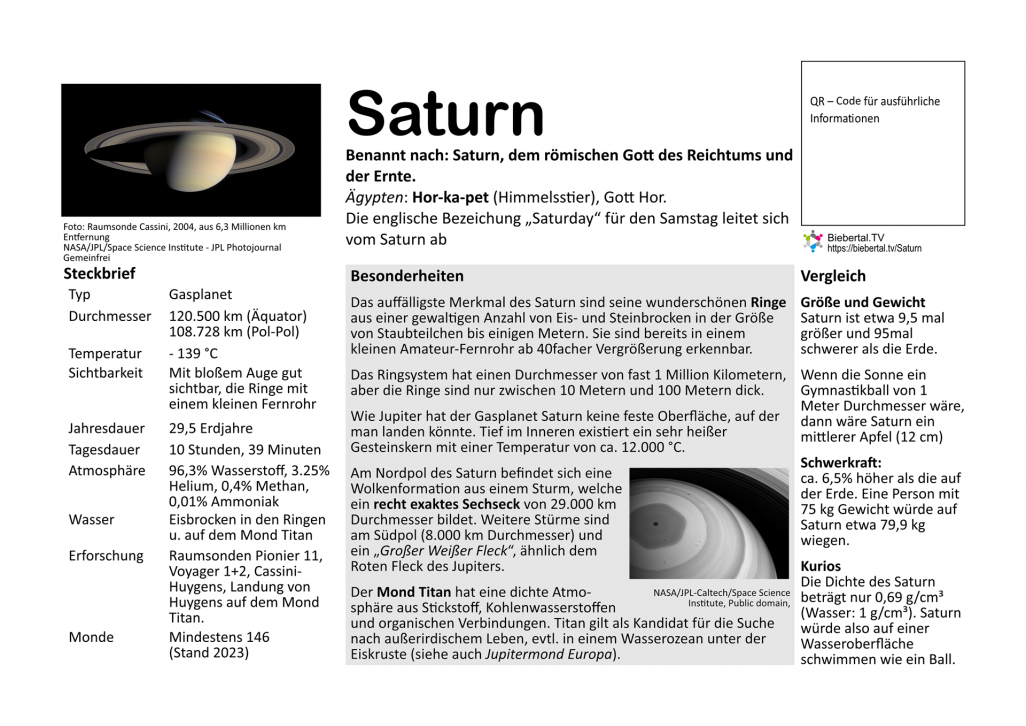 Saturn - der Ringplanet