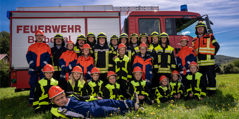 Die Frankenbacher Einsatzabteilung mit Kinder- und Jugendfeuerwehr